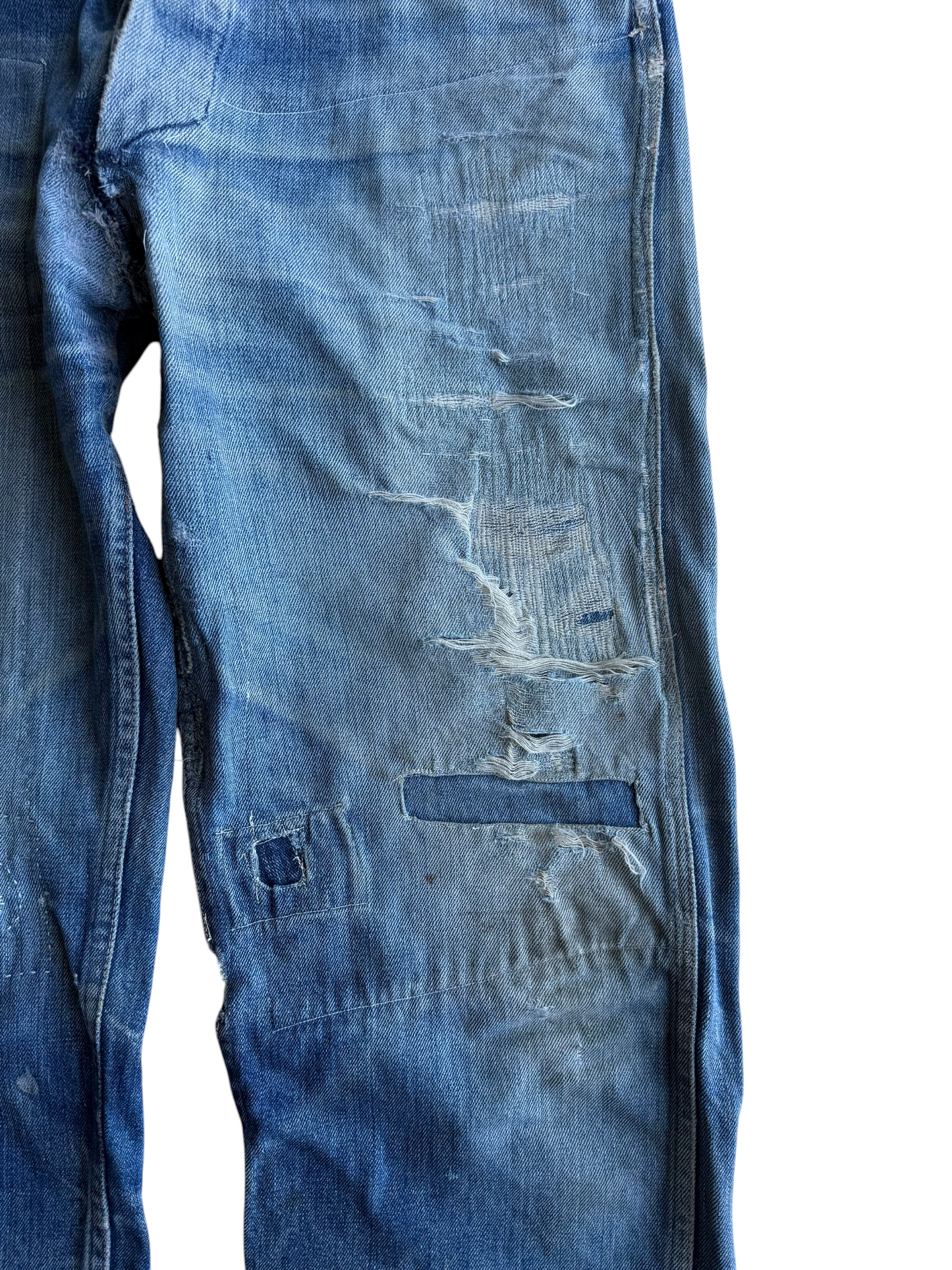 1940s Donut Button Repaired Denim Carpenter Jeans (34)