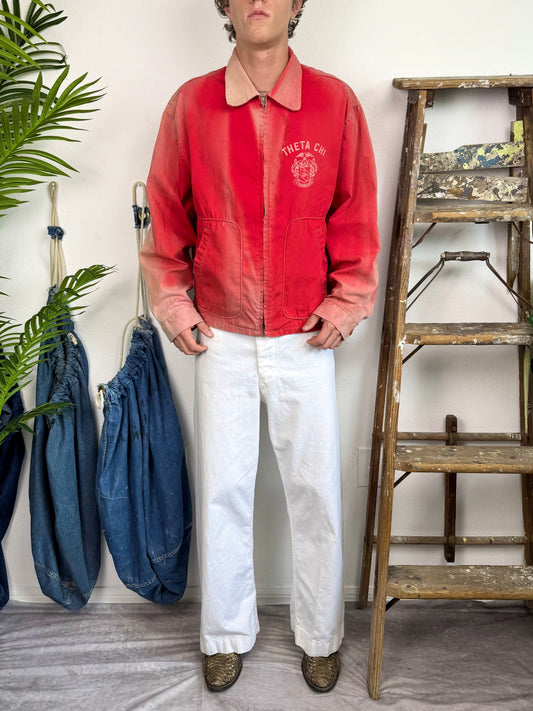 1950s ‘Perfectly Sun Faded’ Frat Canvas Jacket (XL)