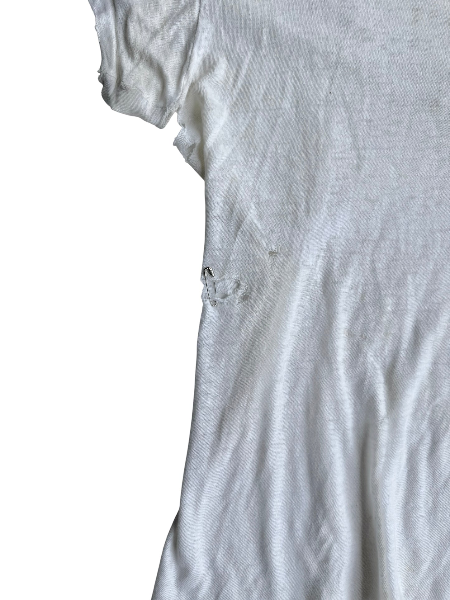 1940s Perfectly Distressed White Tee (S/M)