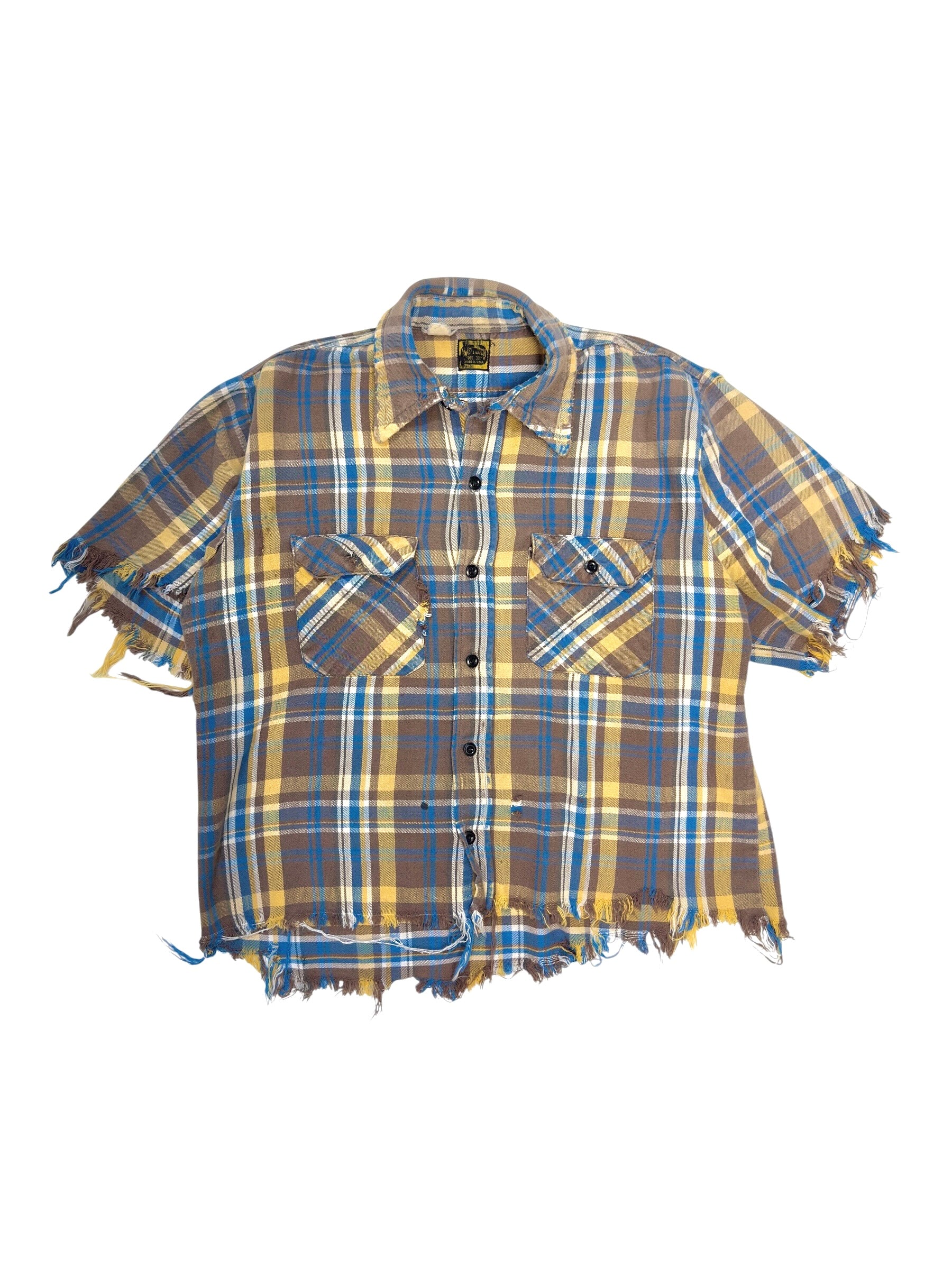 1940s Thrashed & Chopped Cotton Flannel (S/M)