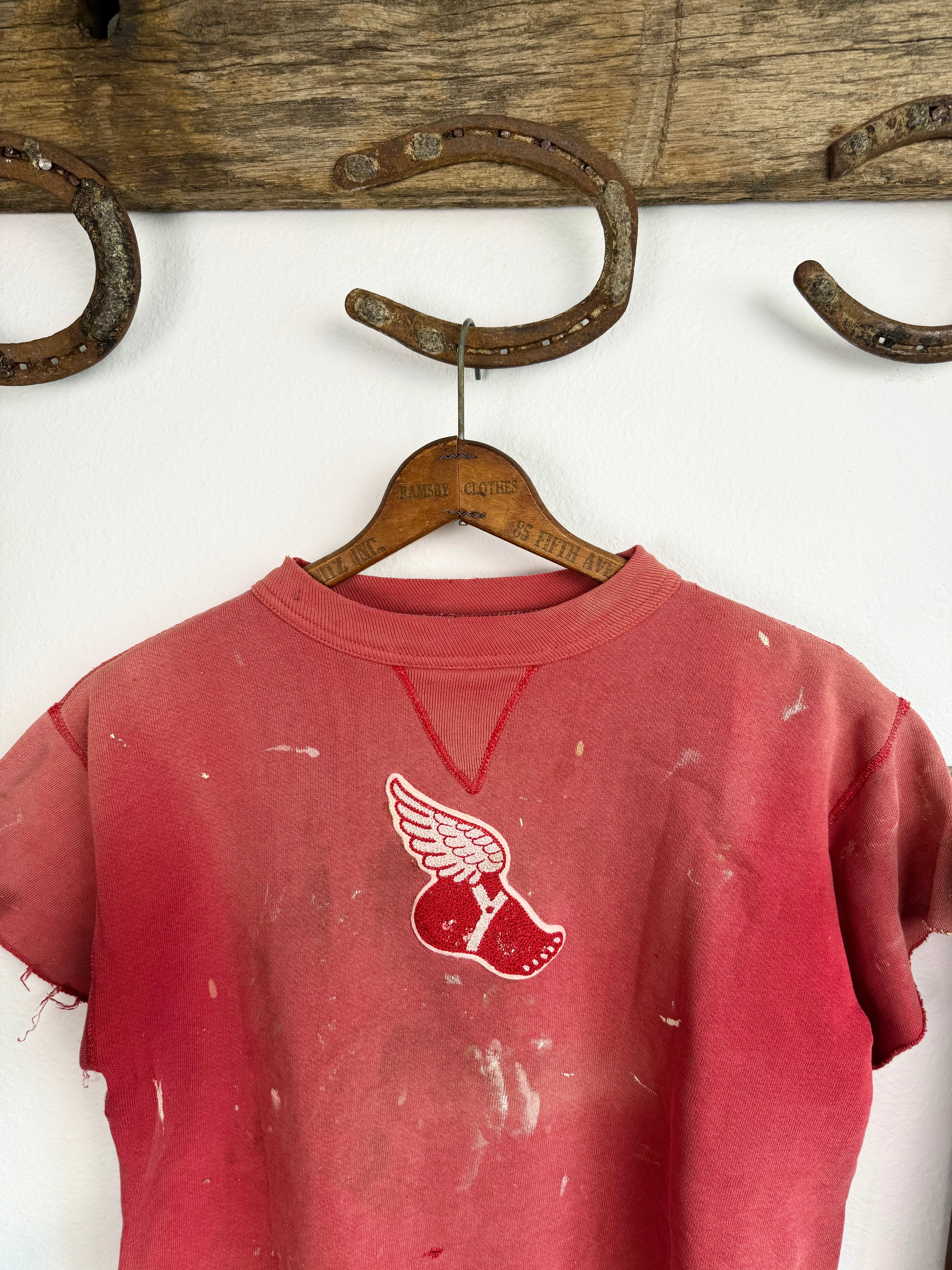1950s ‘NYAC’ Winged Foot Single V Cut Off Sweatshirt (M/L)