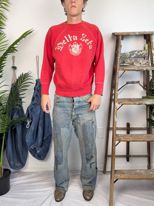 1950s Flocked Fraternity Sweatshirt (M/L)