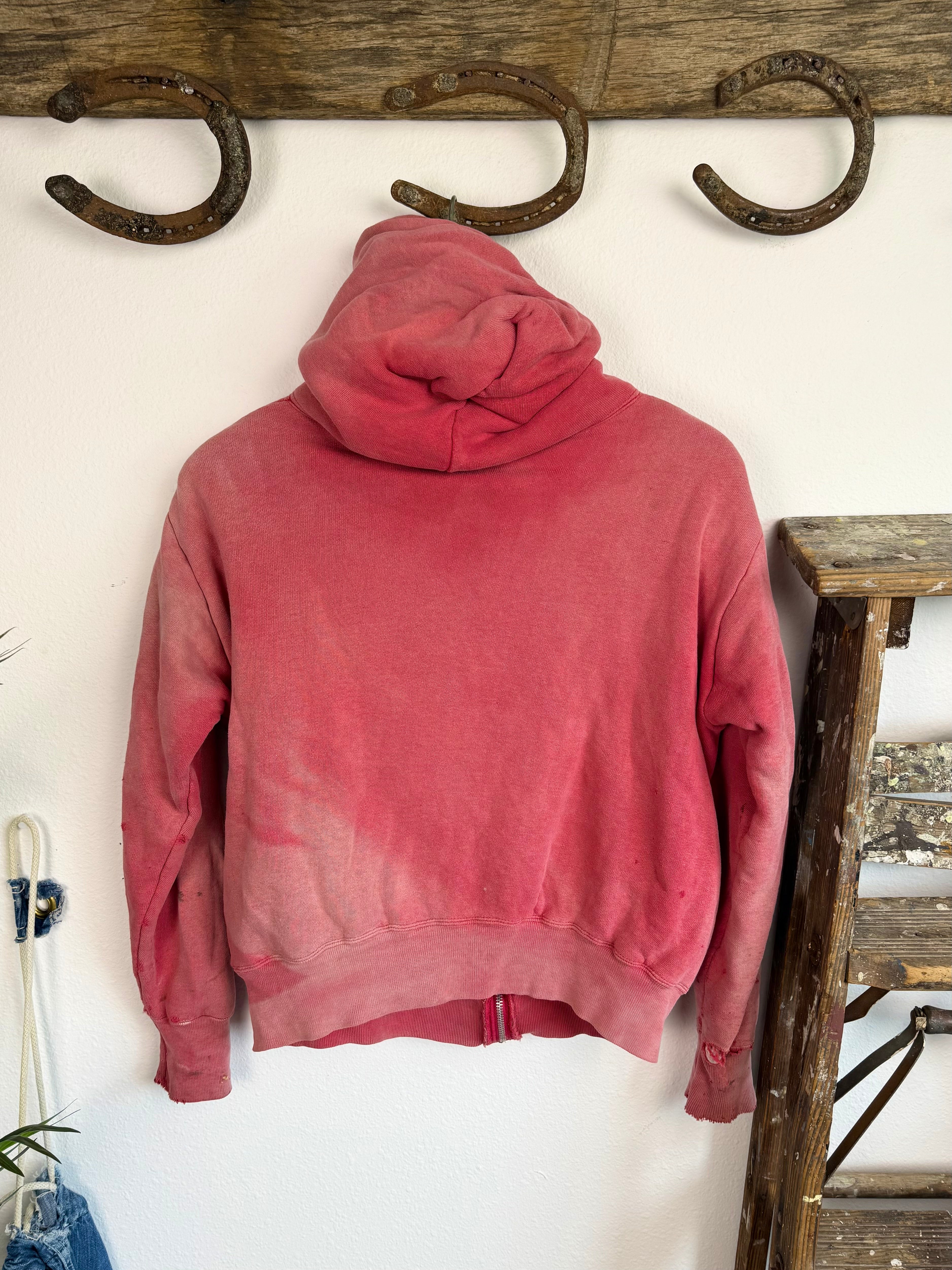 1950s Thermal Lined Sun Faded ‘D Pocket’ Zip Up Jacket (M/L)