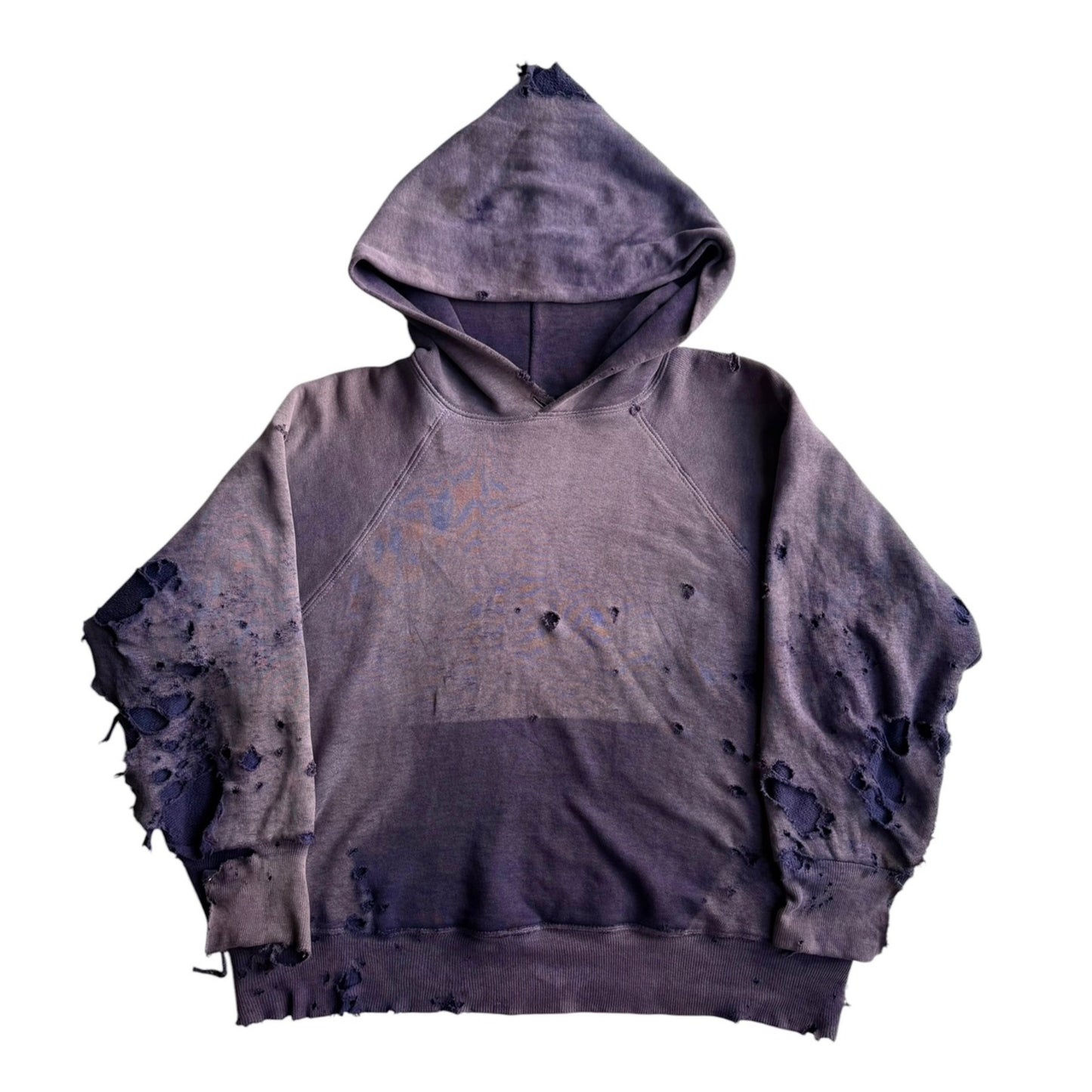 1940s Sun Faded ‘Ghost Pocket’ Distressed Double Face Hoodie (XL)