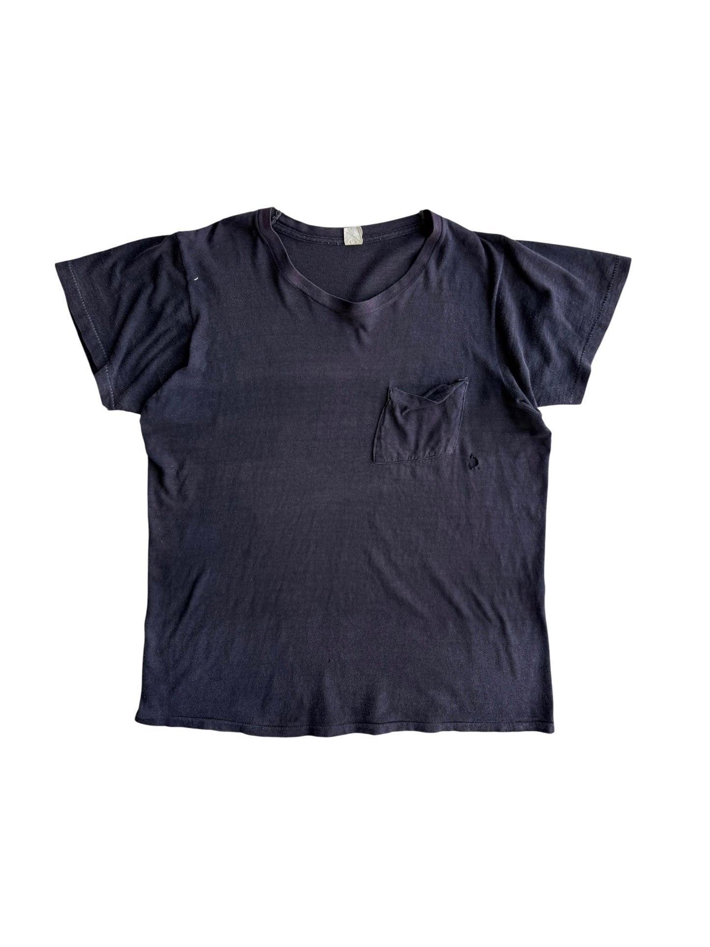 1960s Black Sun Faded Selvedge Pocket Tee (S/M)