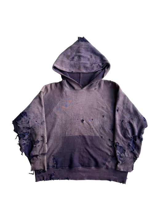 1940s Sun Faded ‘Ghost Pocket’ Distressed Double Face Hoodie (XL)